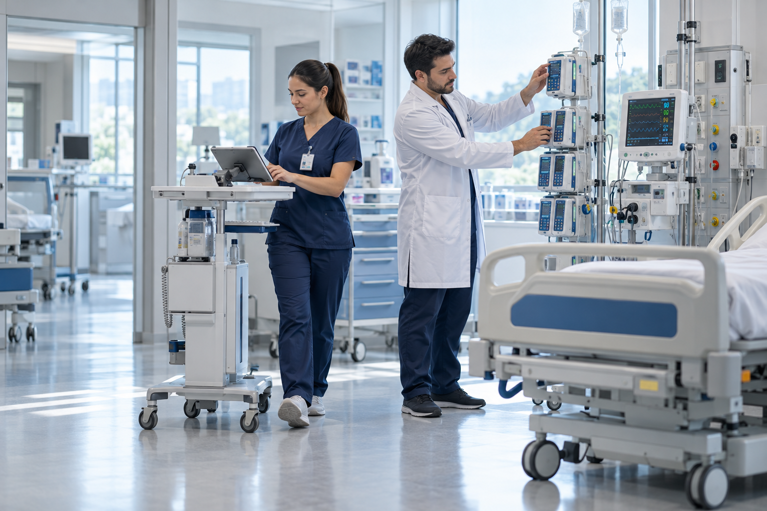 Personal médico utilizando tecnología